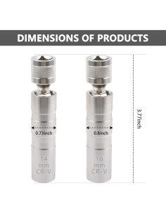 Juego de Llaves de Bujías Salior 14mm y 16mm Magnéticas 2