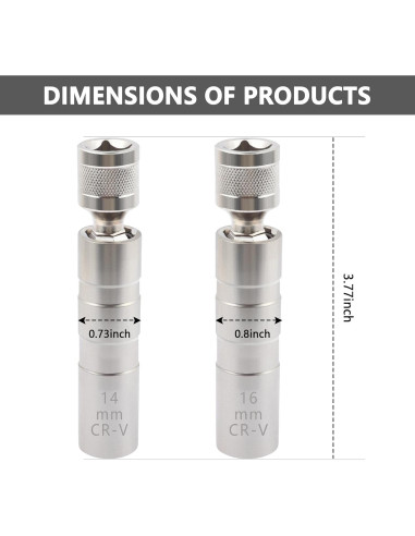 Juego de Llaves de Bujías Salior 14mm y 16mm Magnéticas