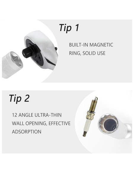 Juego de Llaves de Bujías Salior 14mm y 16mm Magnéticas