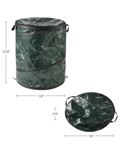 Contenedor de Basura Plegable Wakeman 111.2L Verde 2