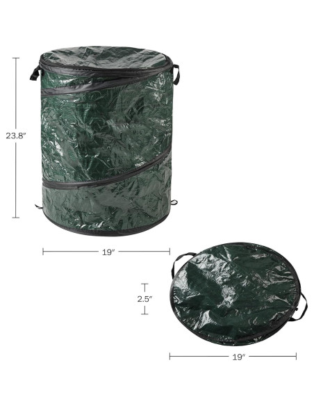 Contenedor de Basura Plegable Wakeman 111.2L Verde