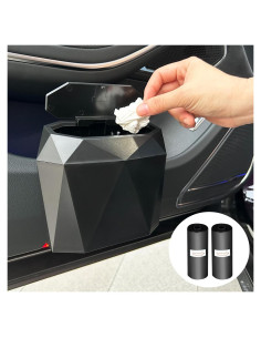 Mini Basurero de Coche Wontolf con 60 Bolsas - Diseño Diamante