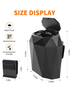 Mini Basurero de Coche Wontolf con 60 Bolsas - Diseño Diamante 2