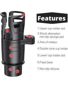 Soporte Expansor Multifuncional 4 en 1 Genérico para Tazas de Coche 2
