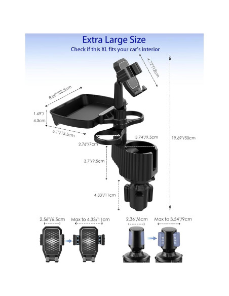 Bandeja para Portavasos de Coche Figtacico FG-101AU 5 en 1