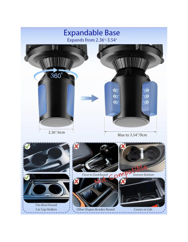 Bandeja para Portavasos de Coche Figtacico FG-101AU 5 en 1