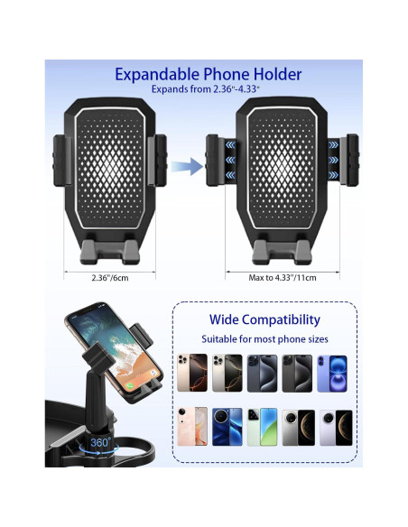 Bandeja para Portavasos de Coche Figtacico FG-101AU 5 en 1