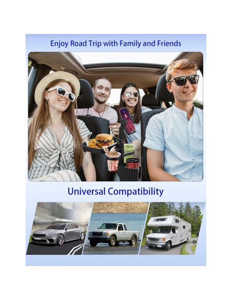 Bandeja para Portavasos de Coche Figtacico FG-101AU 5 en 1