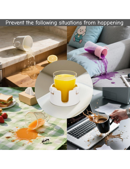 Soportes para Tazas Antideslizantes Mezchi - Paquete de 2 Blancos