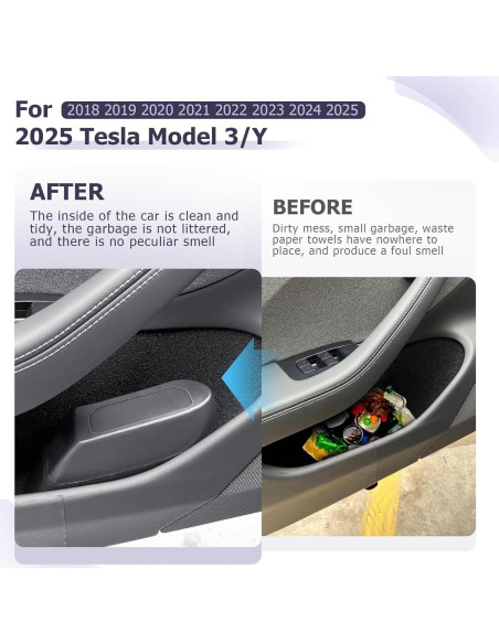 Basurero de Coche LUWU para Tesla Model 3 y Model Y 2018-2025