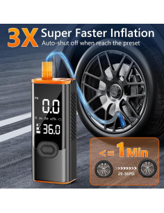 Compresor de Aire Portátil LQHUE 180PSI 25000mAh Inflador Neumáticos 2