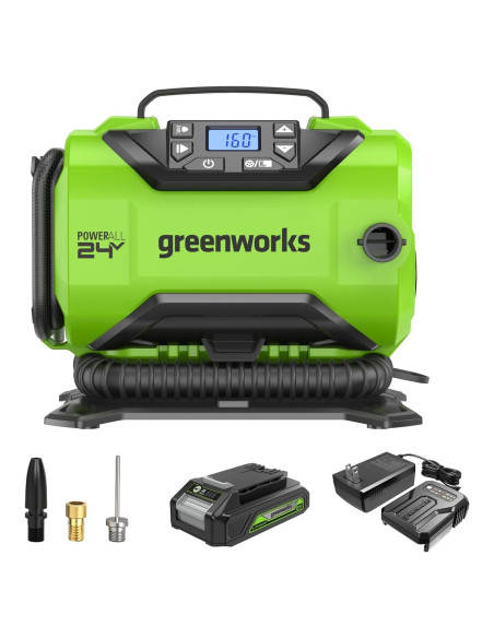 Inflador de Neumáticos Inalámbrico Greenworks 24V 160 PSI