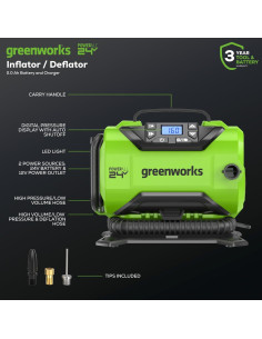 Inflador de Neumáticos Inalámbrico Greenworks 24V 160 PSI 2