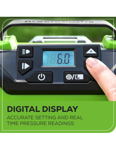 Inflador de Neumáticos Inalámbrico Greenworks 24V 160 PSI