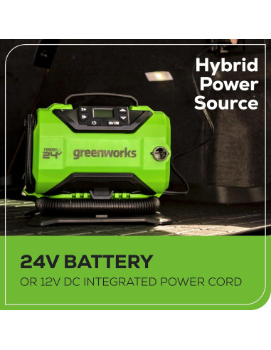 Inflador de Neumáticos Inalámbrico Greenworks 24V 160 PSI