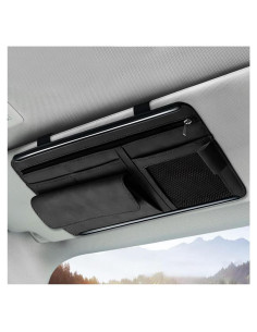 Organizador de Visera de Coche NYTKL Negro con Múltiples Bolsillos