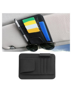 Organizador de Visera de Coche GLSOWEE en Cuero PU Negro