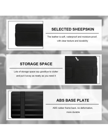 Organizador de Visera de Coche NYTKL Negro con Múltiples Bolsillos