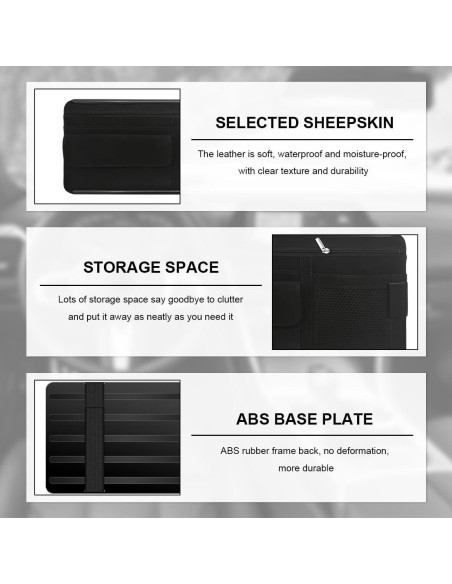 Organizador de Visera de Coche NYTKL Negro con Múltiples Bolsillos