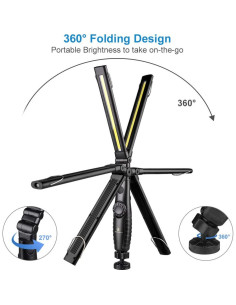 Luz de Trabajo LED ORHOMELIFE 750 Lúmenes Plegable 2 Paquete 2