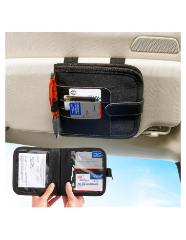 Organizador de Visera de Coche High Road con Bolsillos Transparentes