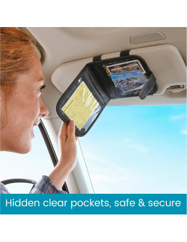 Organizador de Visera de Coche High Road con Bolsillos Transparentes
