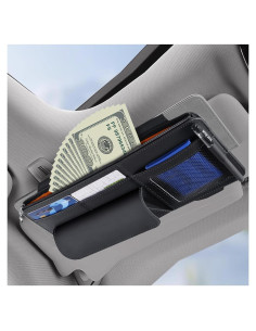 Organizador de Visera de Coche Figpade de Cuero Negro