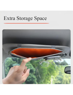 Organizador de Visera de Coche LAOSIJI Gris PU Multifuncional 2