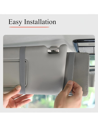 Organizador de Visera de Coche LAOSIJI Gris PU Multifuncional