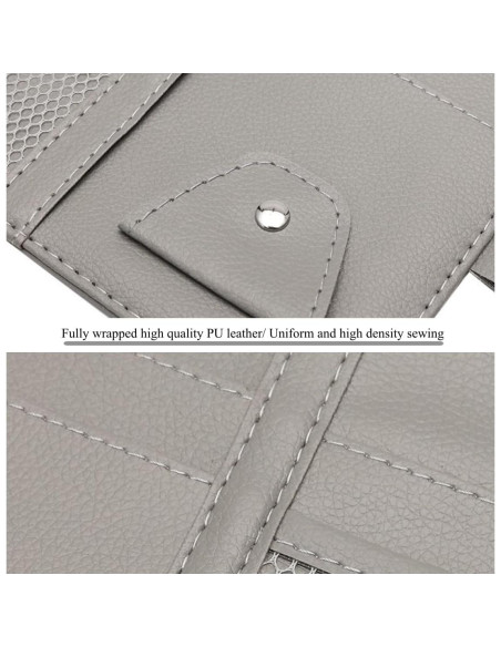 Organizador de Visera de Coche LAOSIJI Gris PU Multifuncional