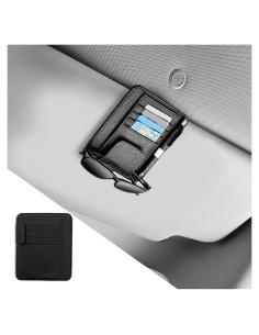 Organizador de Visera de Coche Tecledsn Negro PU 15.5x13 cm