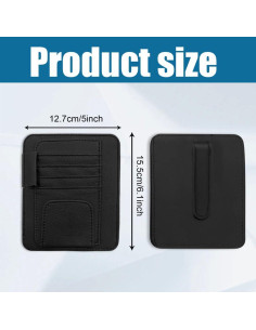 Organizador de Visera de Coche Tecledsn Negro PU 15.5x13 cm 2