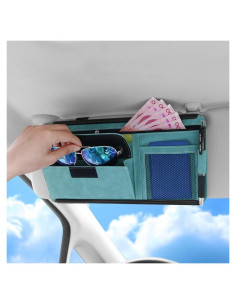 Organizador de Visera de Coche JEYODA Cuero Suede Azul