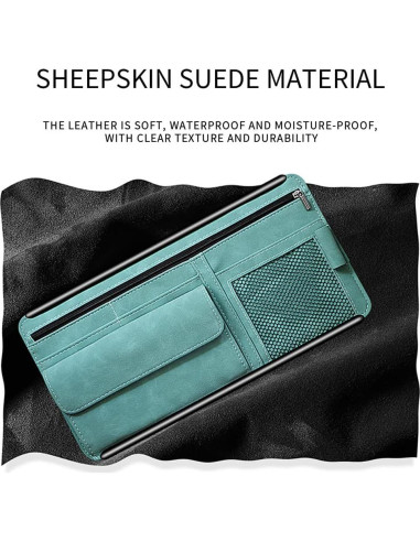 Organizador de Visera de Coche JEYODA Cuero Suede Azul
