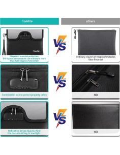 Bolsa Ignífuga Tamfile 21x28 cm con Cerradura y 8 Capas 2