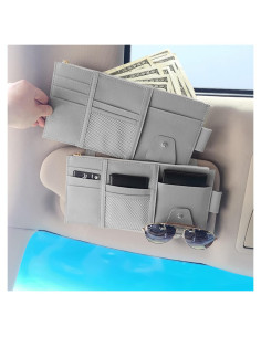 Organizador de Visera de Sol para Auto SADYFON 2 Paquetes Gris