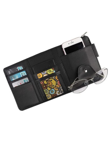 Organizador de Visera de Coche DMB Trends - Cuero Negro