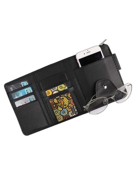Organizador de Visera de Coche DMB Trends - Cuero Negro