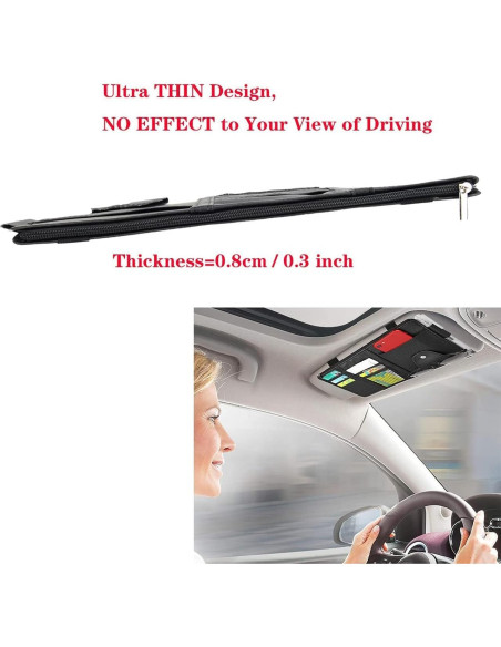 Organizador de Visera de Coche DMB Trends - Cuero Negro