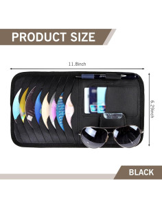 Organizador de Visera de Coche Eratus, Bolsa de Cuero 30x16cm 2