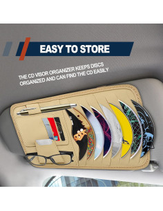 Organizador de Visera de Coche RBOKO con Soporte para Gafas 2