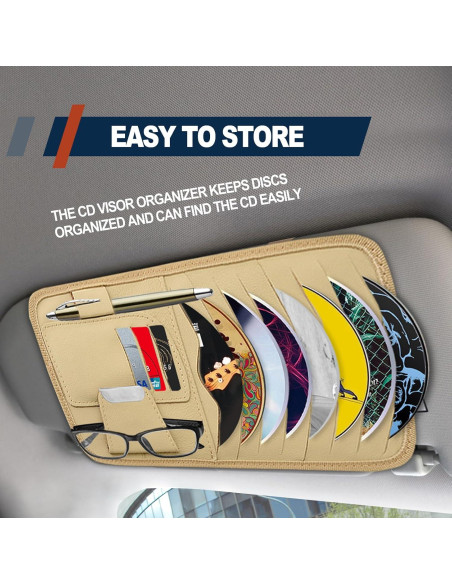 Organizador de Visera de Coche RBOKO con Soporte para Gafas