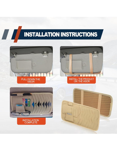 Organizador de Visera de Coche RBOKO con Soporte para Gafas