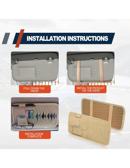 Organizador de Visera de Coche RBOKO con Soporte para Gafas