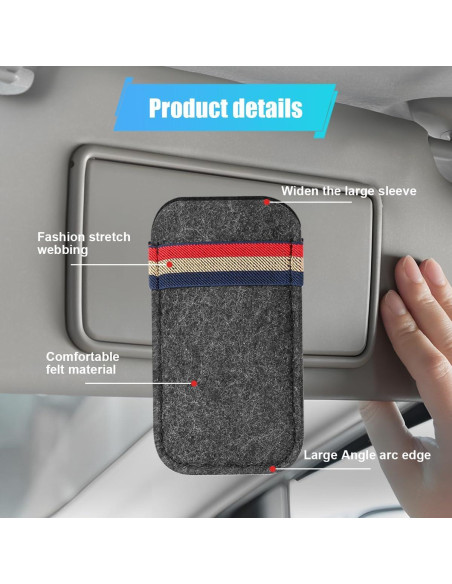 Organizador de Visera de Coche DUSCOKE Fieltro Gris 15.5x9.2cm