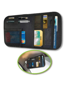 Organizador de Visera de Coche Lukling con 4 Bolsillos