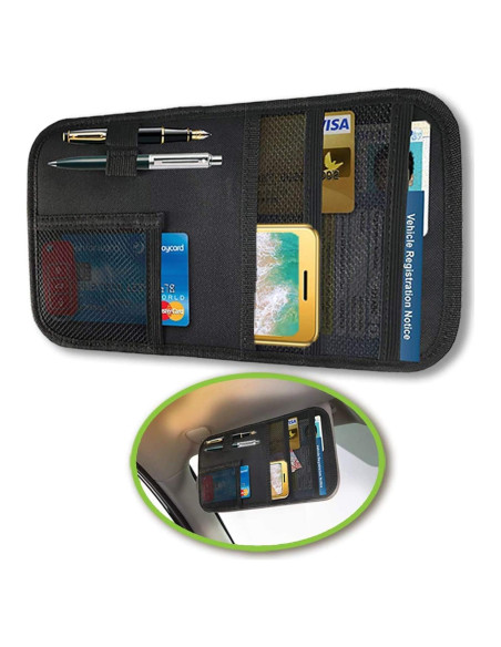 Organizador de Visera de Coche Lukling con 4 Bolsillos