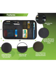 Organizador de Visera de Coche Lukling con 4 Bolsillos 2