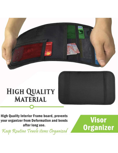 Organizador de Visera de Coche Lukling con 4 Bolsillos
