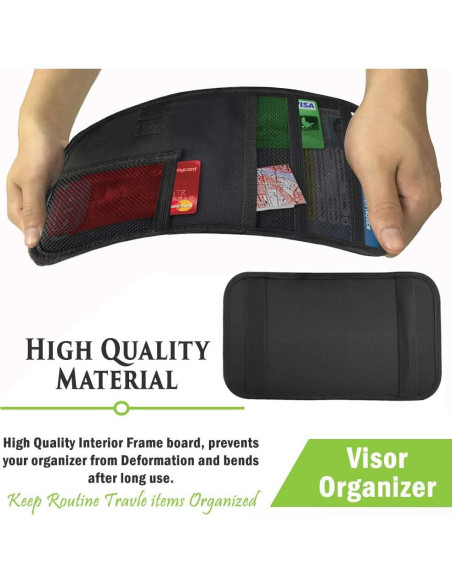 Organizador de Visera de Coche Lukling con 4 Bolsillos